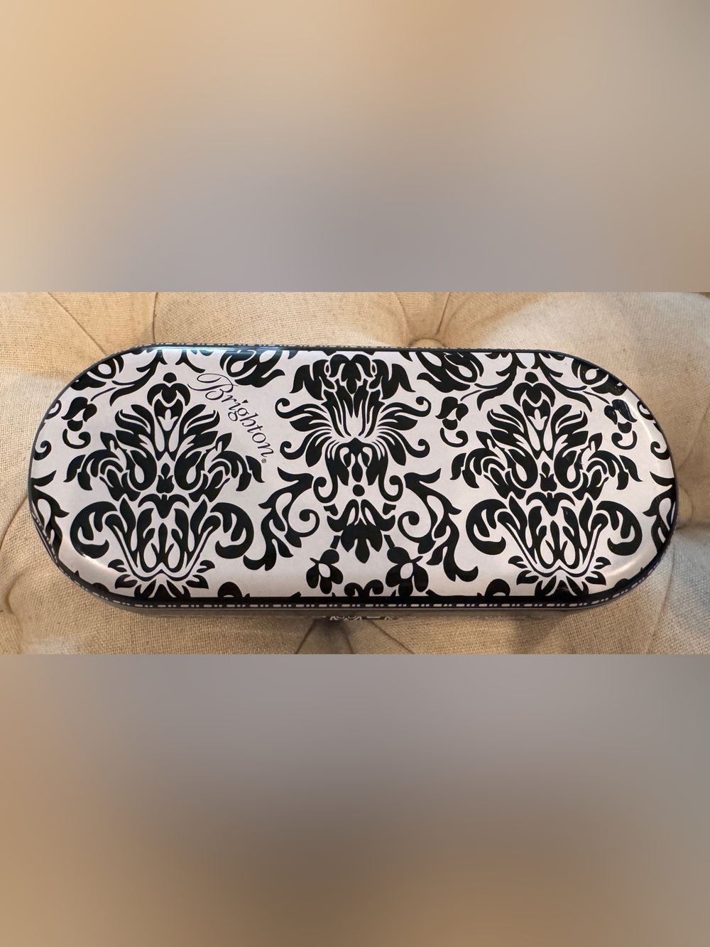 Brighton Black and White Damask Sunglasses Case